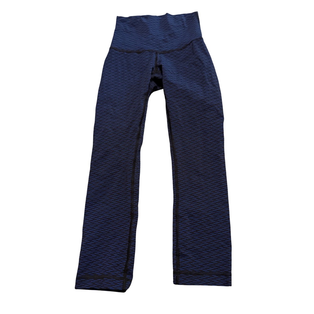 Lululemon Align High Rise Crop Leggings Blue Black Textured Size 2 Athleisure - Picture 1 of 5